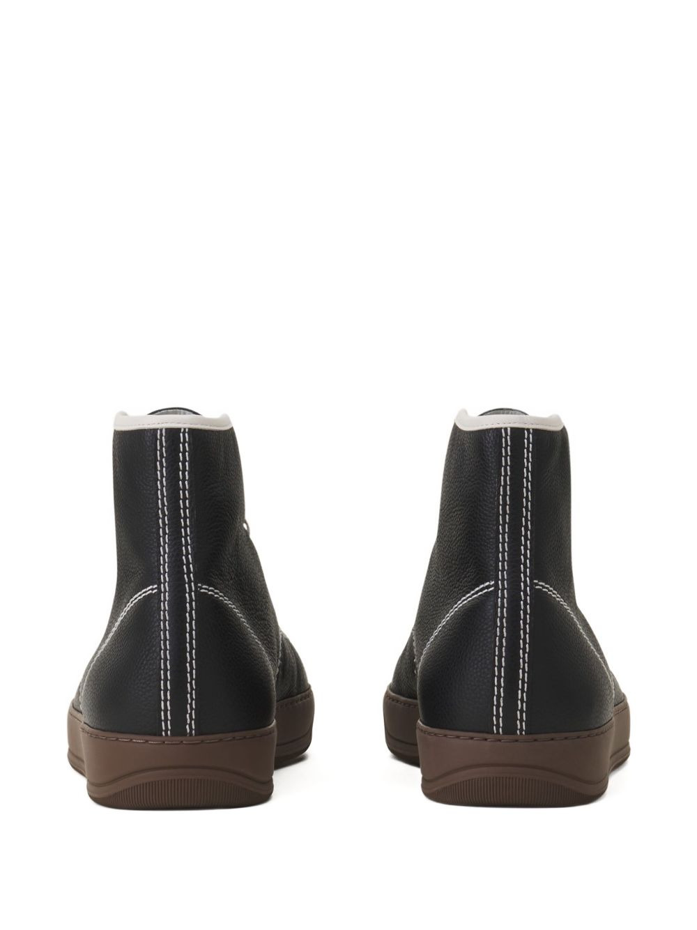 leather lace-up sneakers - 3
