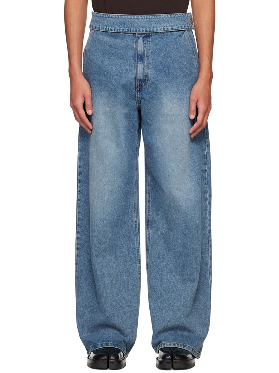 Blue Waist Strap Jeans - 1
