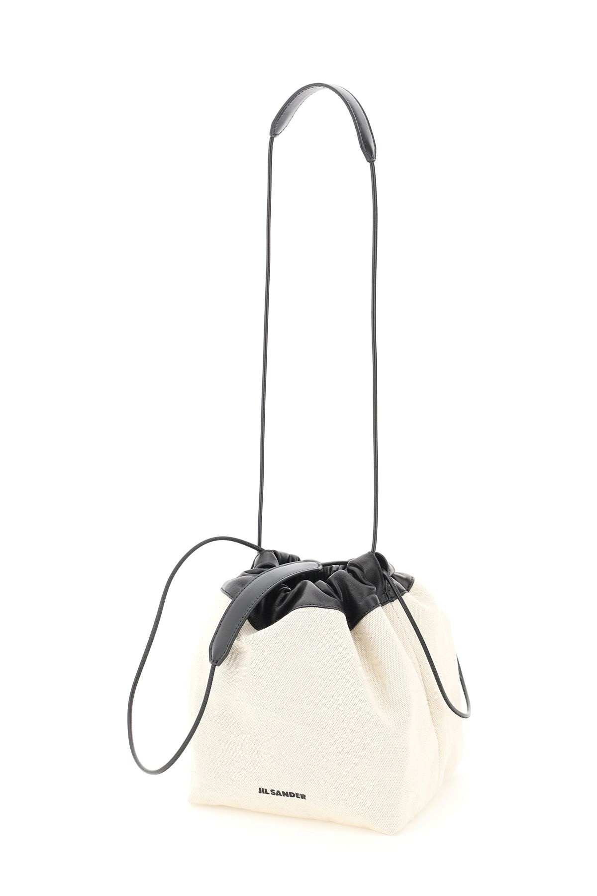 CANVAS AND LEATHER BUCKET BAG - 5