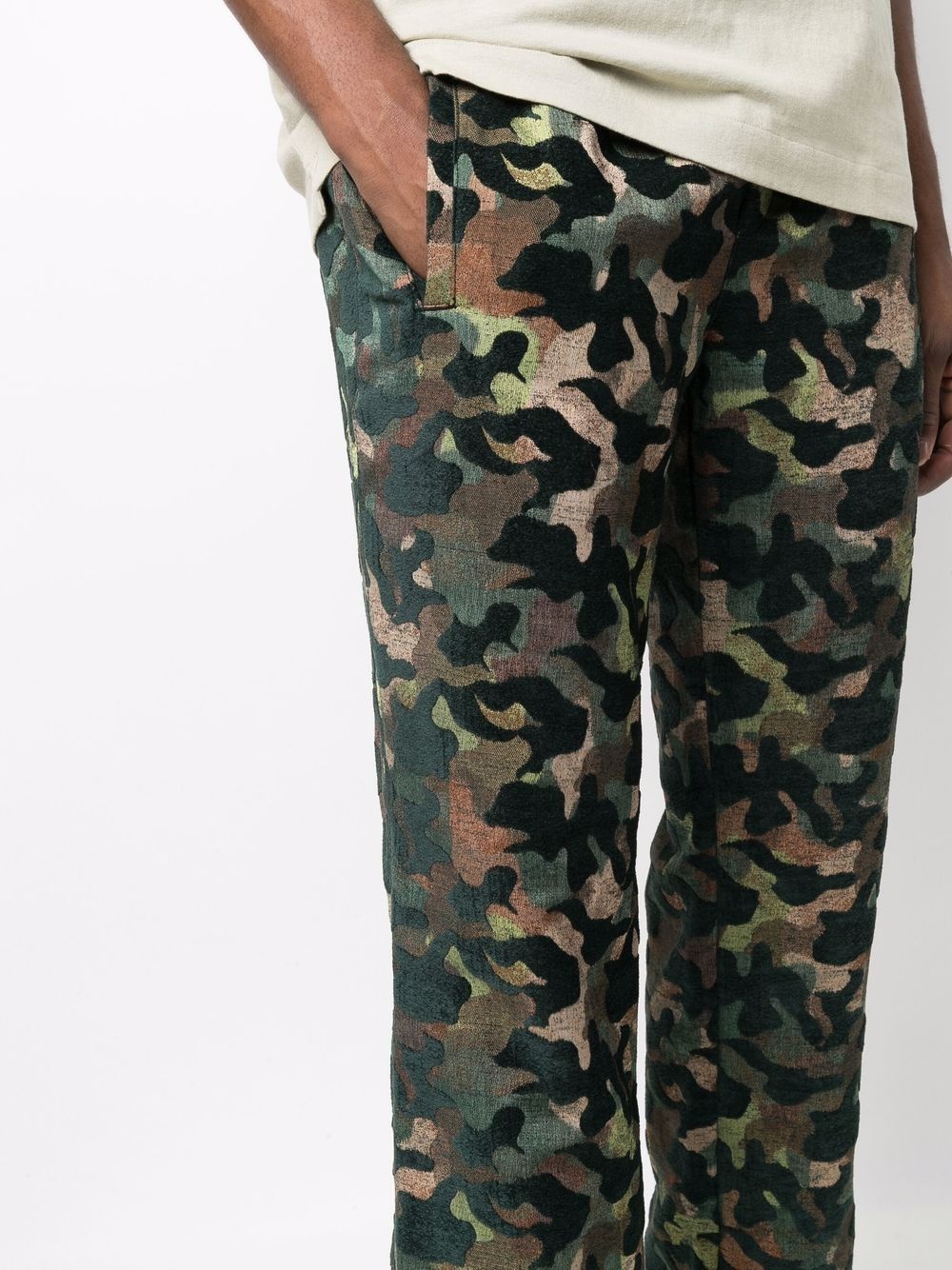 camouflage-print straight leg trousers - 5