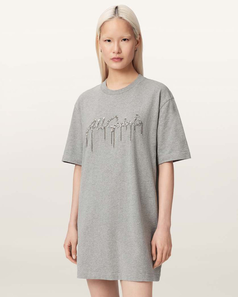 CHAINS EMBELLISHED T-SHIRT MINI DRESS 3