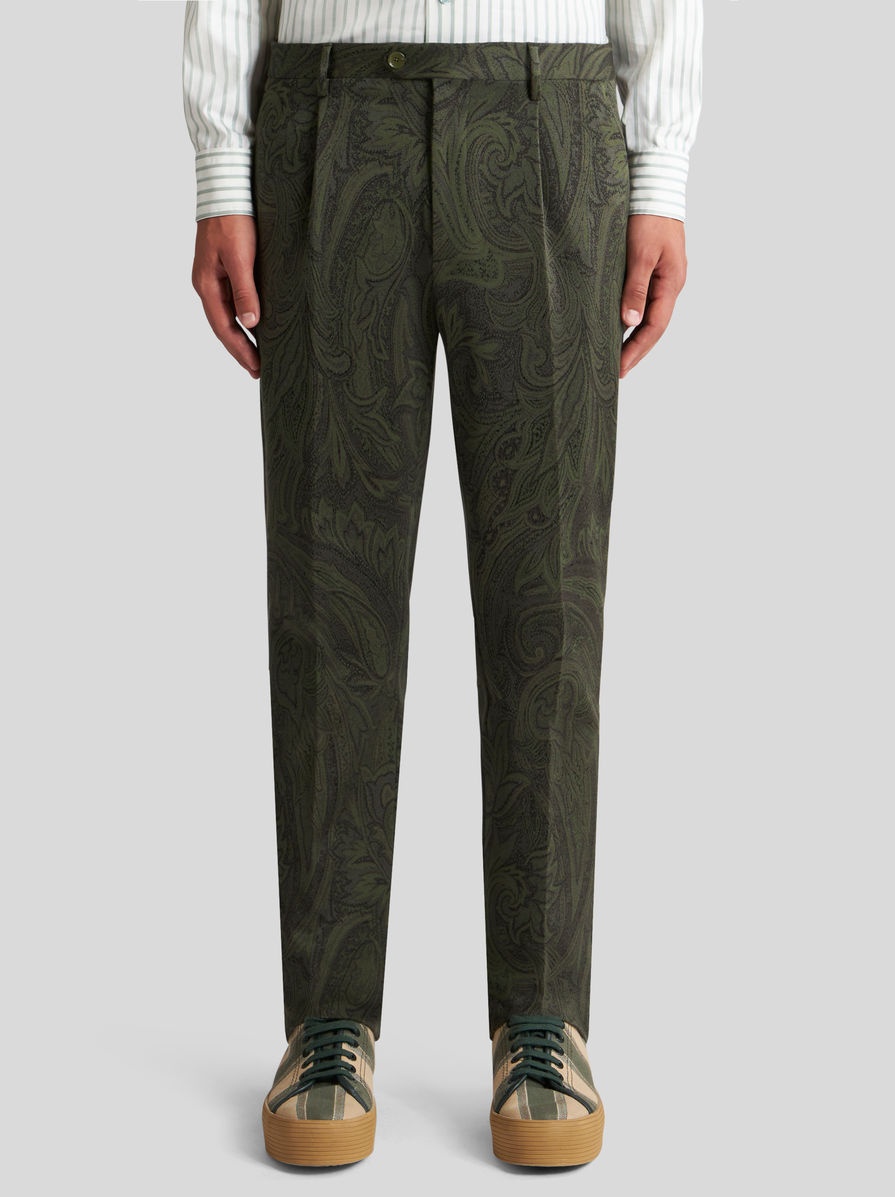 PAISLEY COTTON JACQUARD TROUSERS - 2