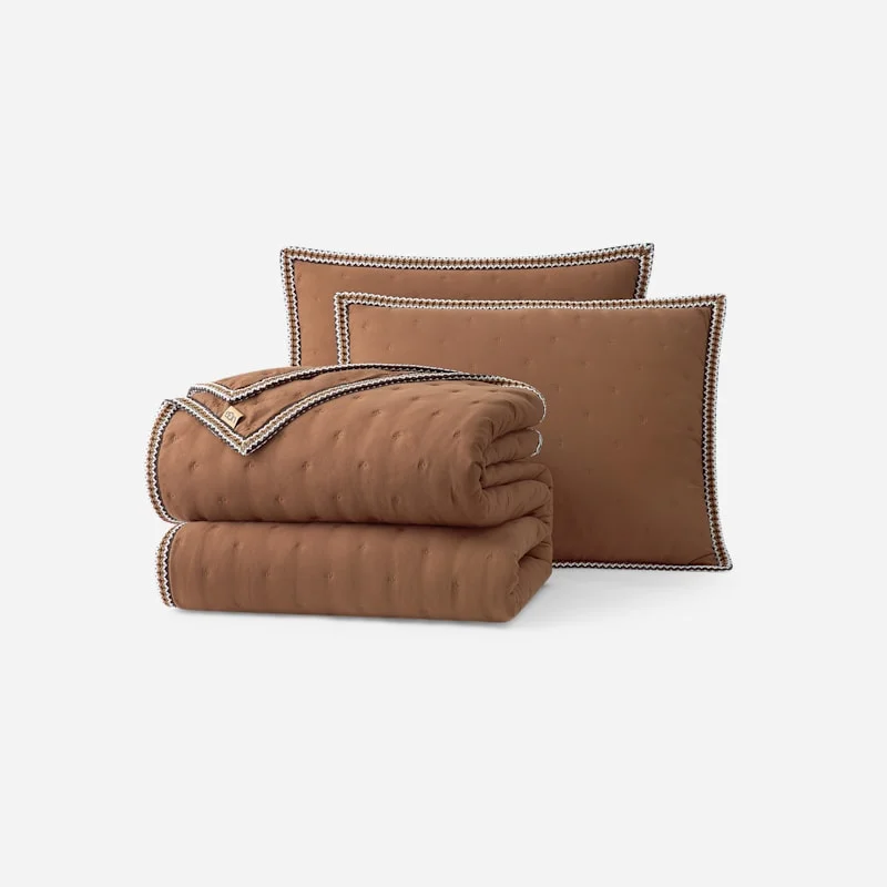 Devon UGG®braid TOB Set F/Q Microfiber Bedding in Chestnut - 1