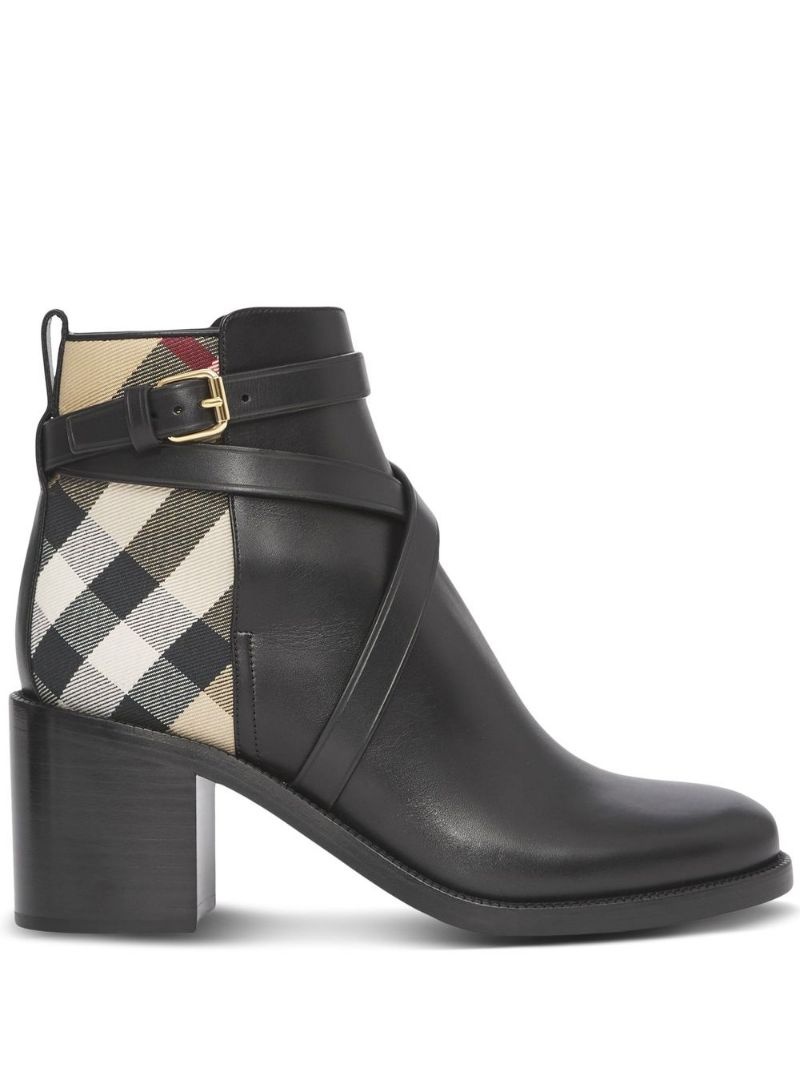 House Check mid-heel boots - 1