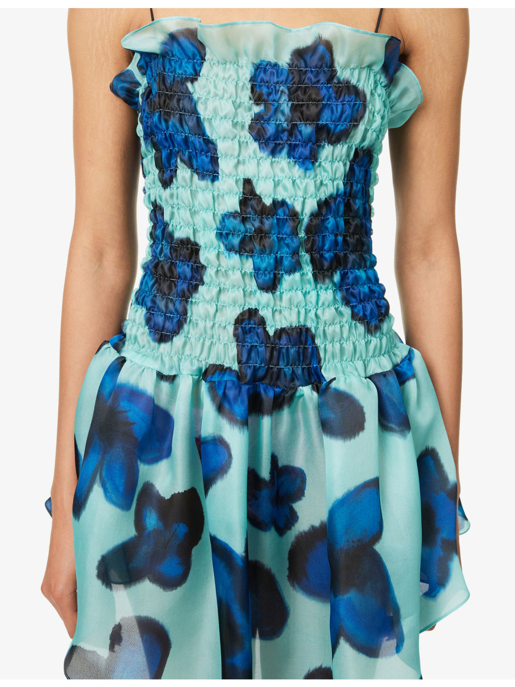 Floral-Print Silk-Organza Mini Dress - 5