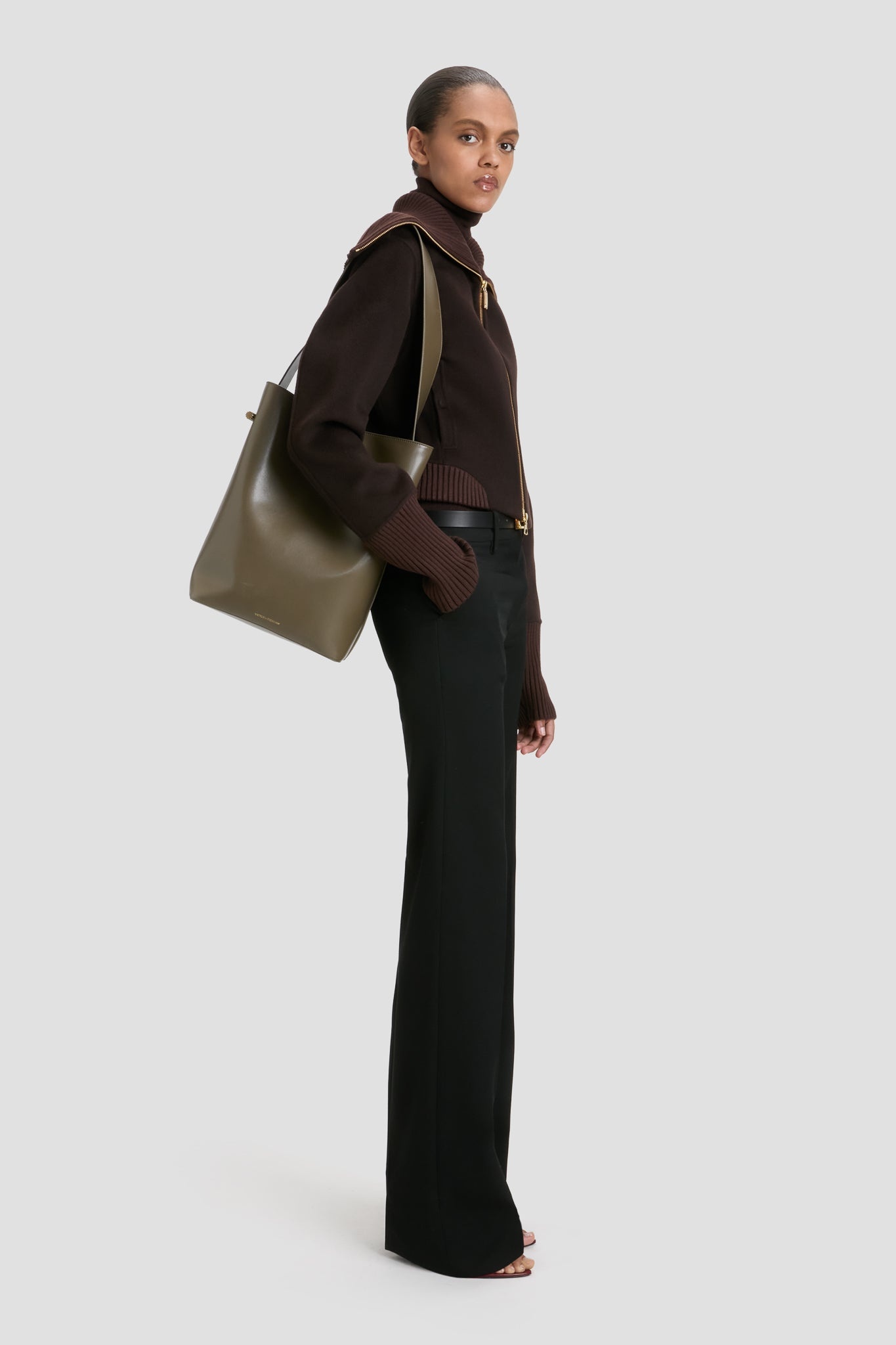 Double Faced Bomber Jacket In Dark Chocolate - 3