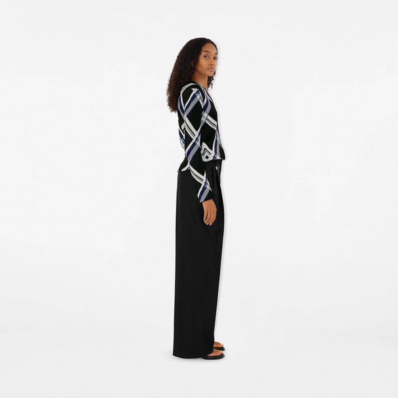 Check Silk Cardigan 3