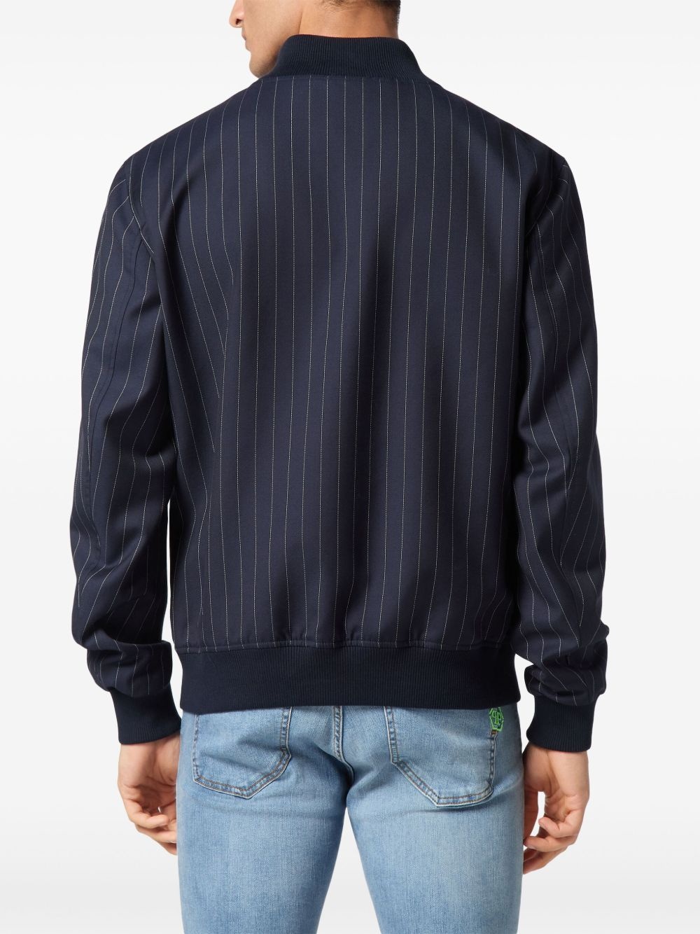 pinstriped bomber jacket - 4