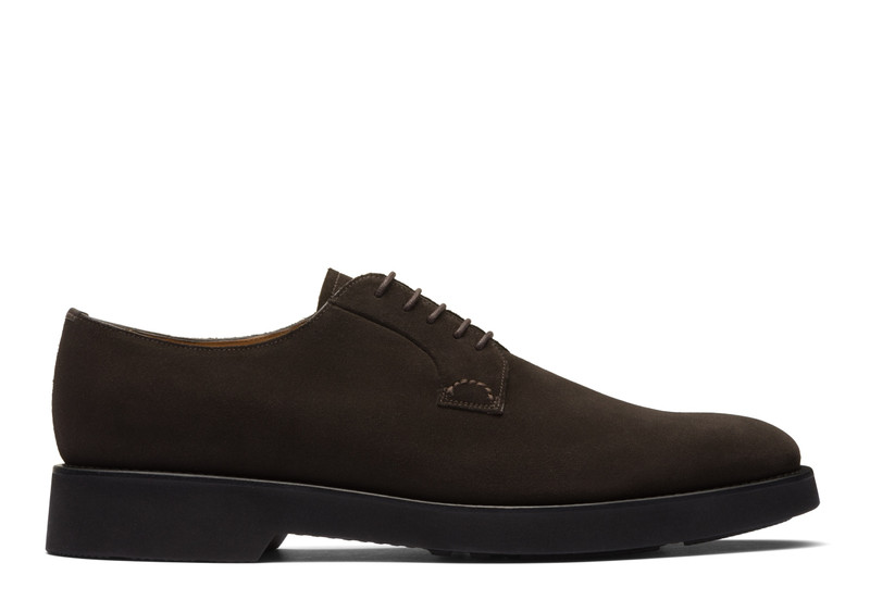 Stratton l Soft Suede Leather Derby Brown - 1