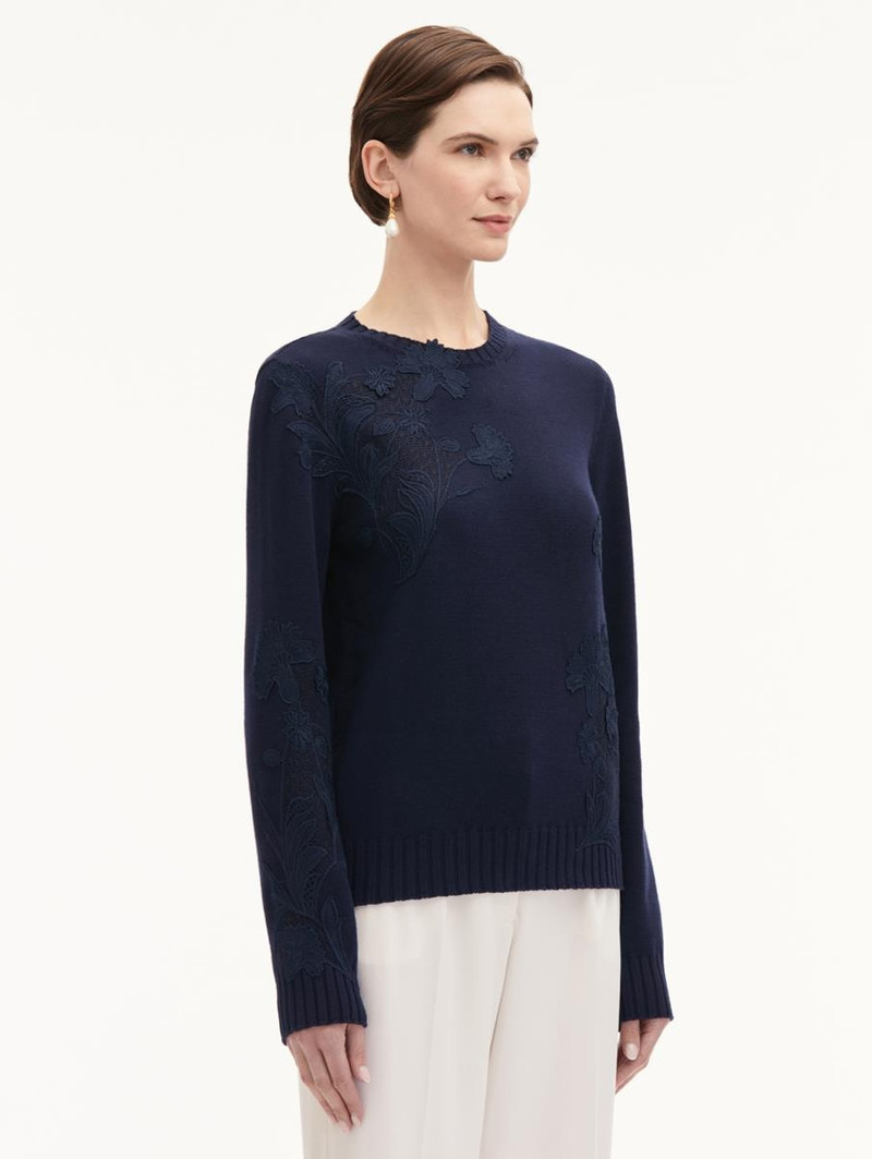 FLORAL GUIPURE INSET PULLOVER 4