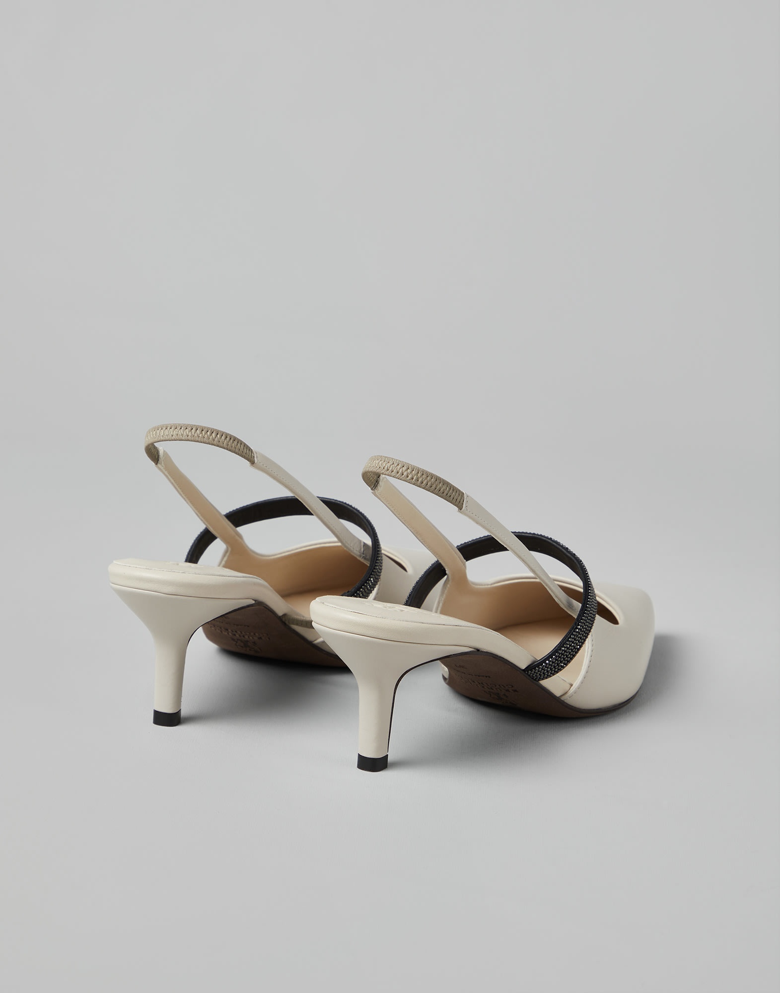 Nappa leather city heels with shiny strap - 2
