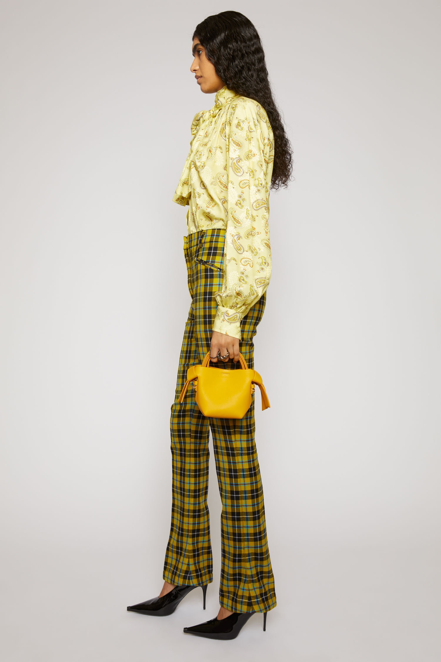 Slim-fit checked trousers yellow/black - 3