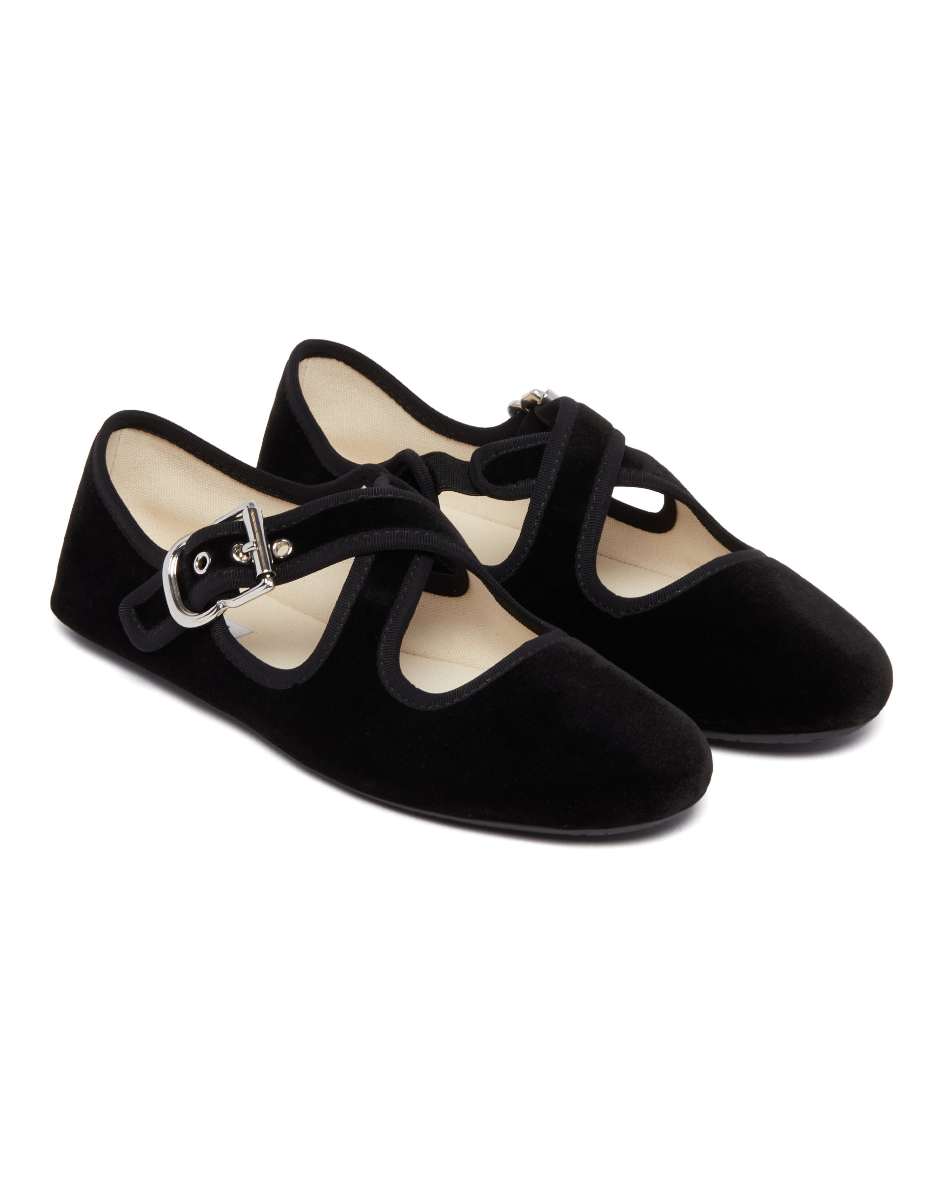 Black Crossed Flat Ballet Flats - 3