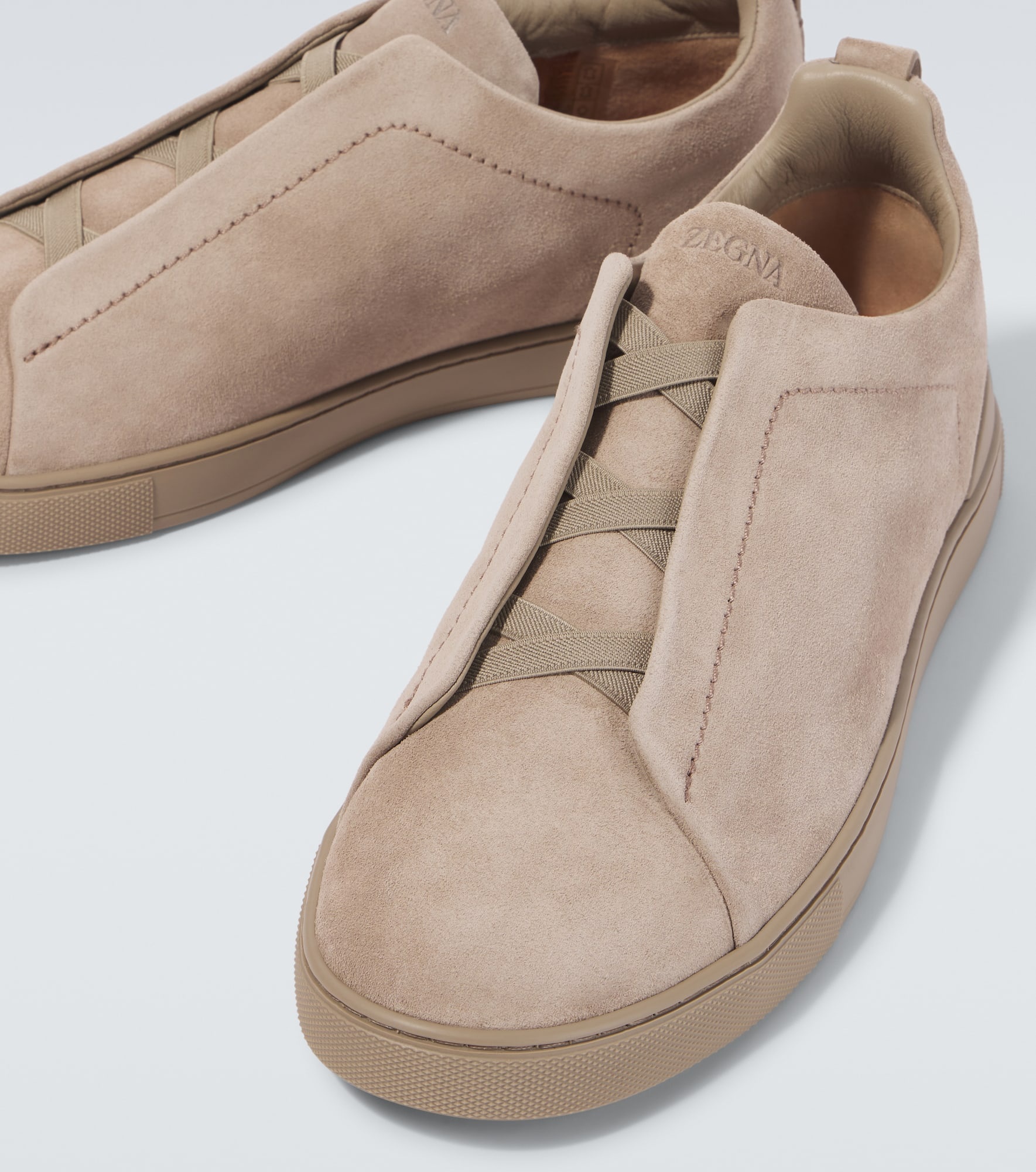 Triple Stitch suede slip-on sneakers - 3