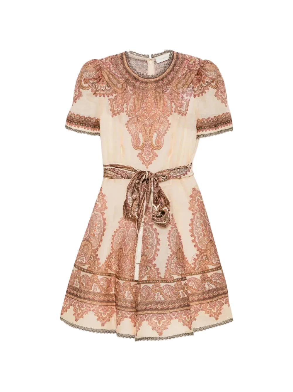 Ascent Picnic Mini Dress in Latte Paisley - 1