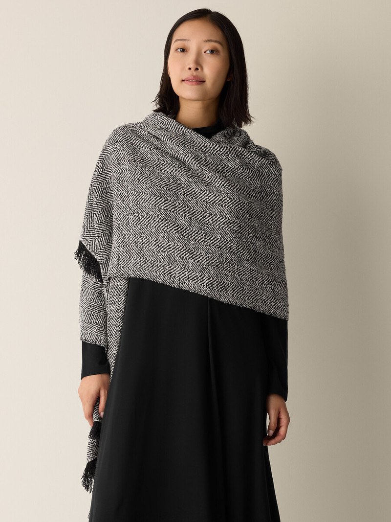 EILEEN FISHER Handloomed Organic Cotton Herringbone Scarf outlook
