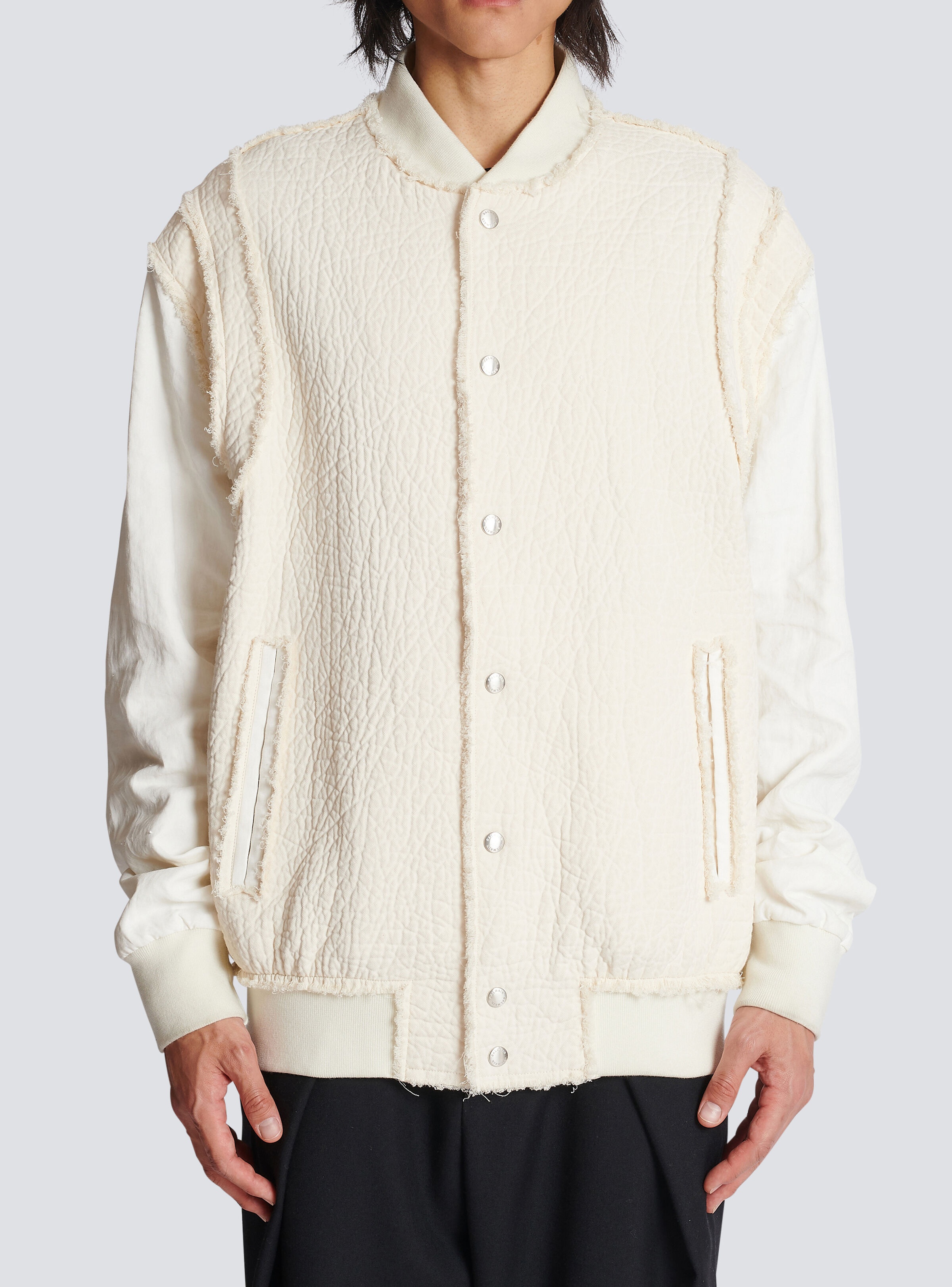 Textured cotton bomber jacket - 5