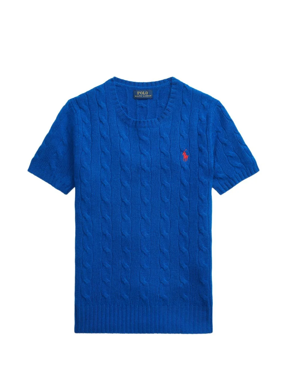 cable knit short sleeve T-shirt - 1