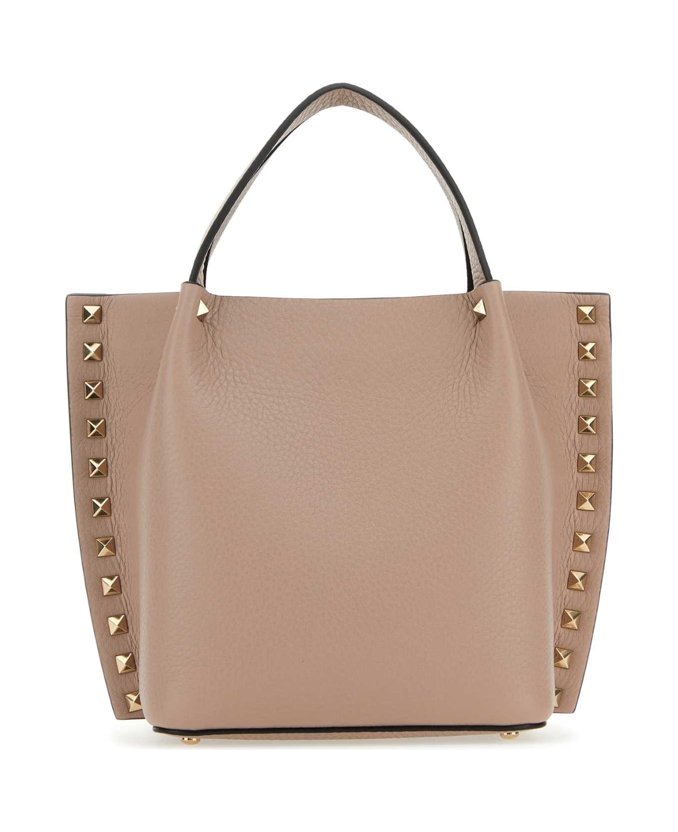 Antiqued Pink Leather Rockstud Handbag - 1