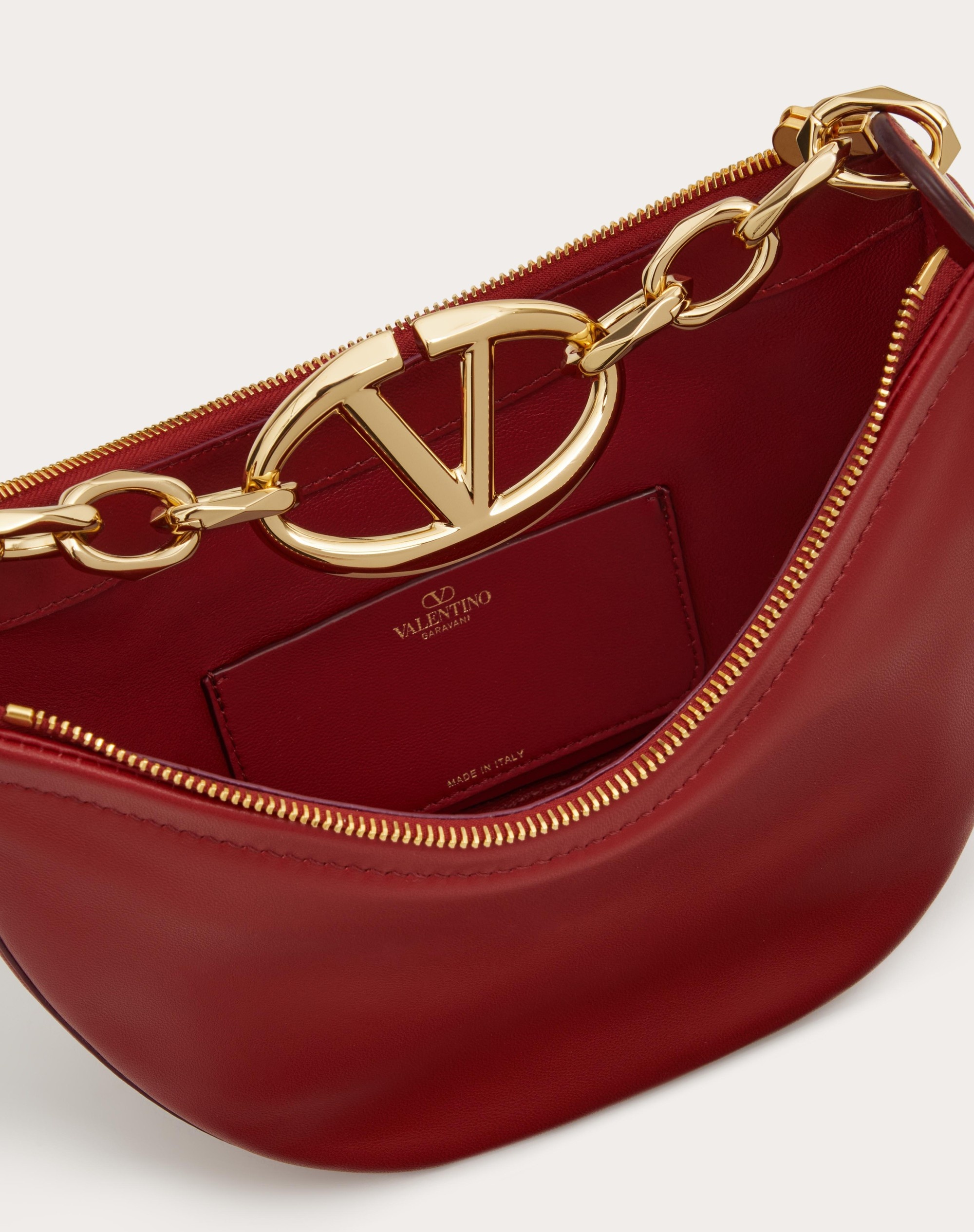 Valentino VLOGO MOON MINI HOBO BAG IN NAPPA LEATHER WITH