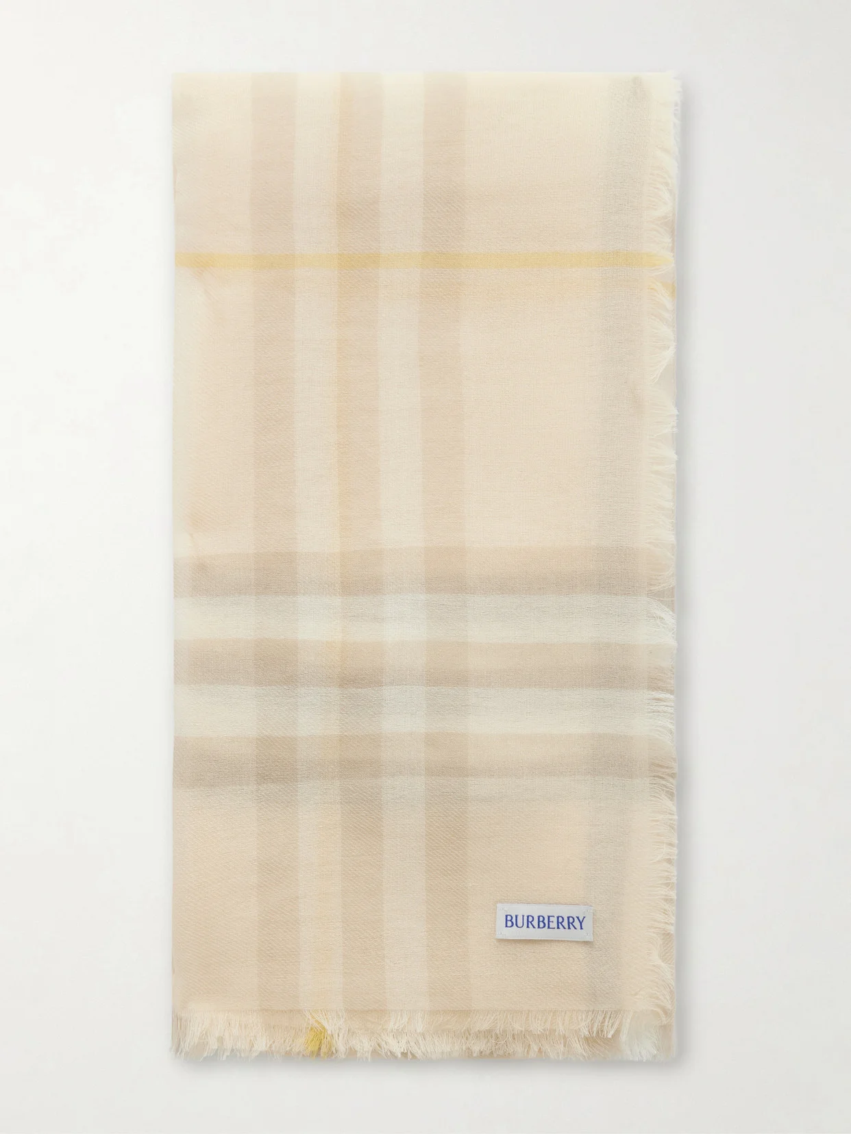 Frayed Checked Wool Scarf - 1