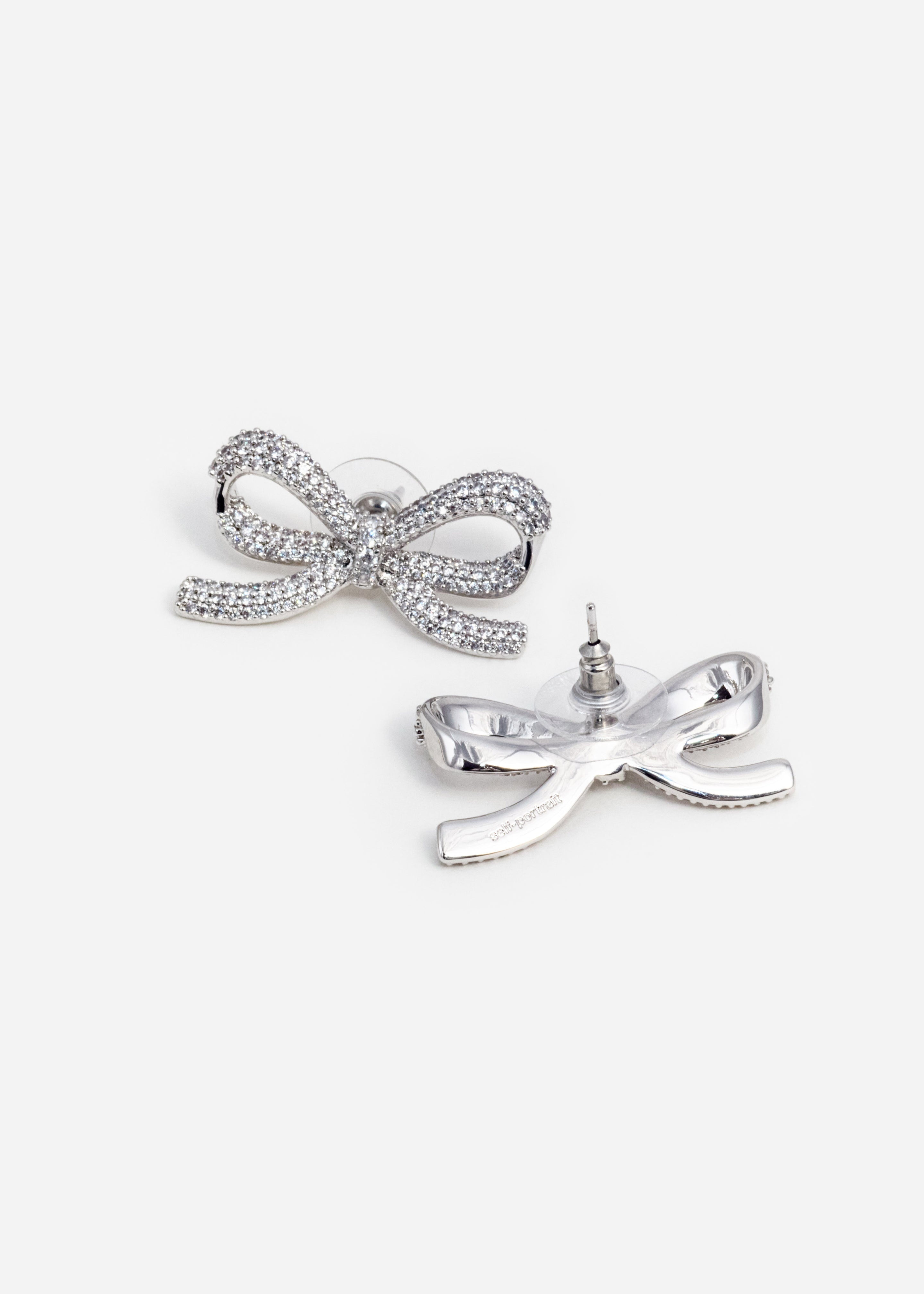 Crystal Bow Earrings - 2