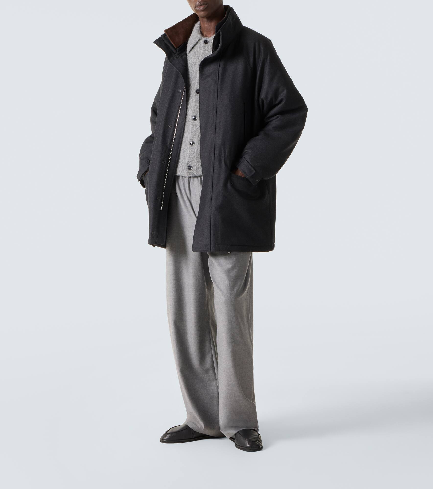 Padded wool flannel coat - 2