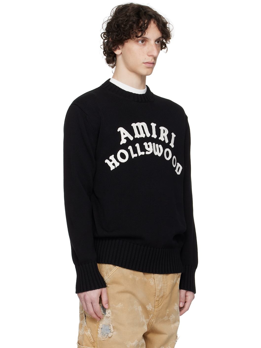 Black 'Amiri Hollywood' Crew Sweater - 2