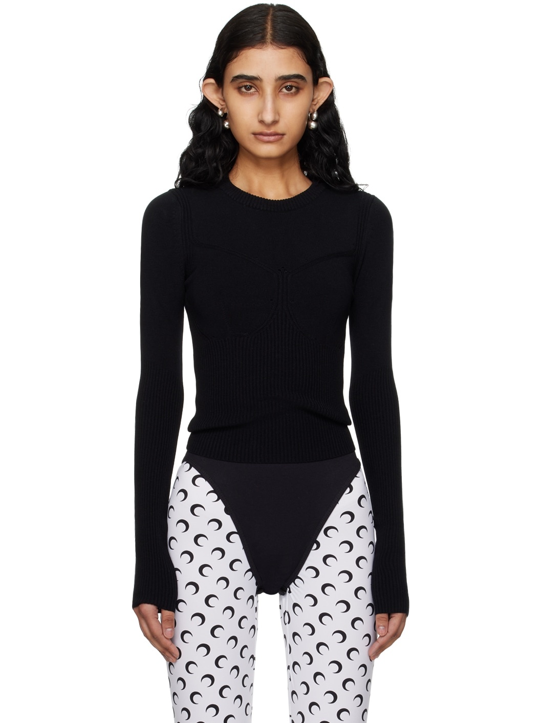 Black Rib Sweater - 1