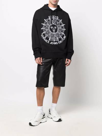 VERSACE JEANS COUTURE logo-print cotton hoodie outlook