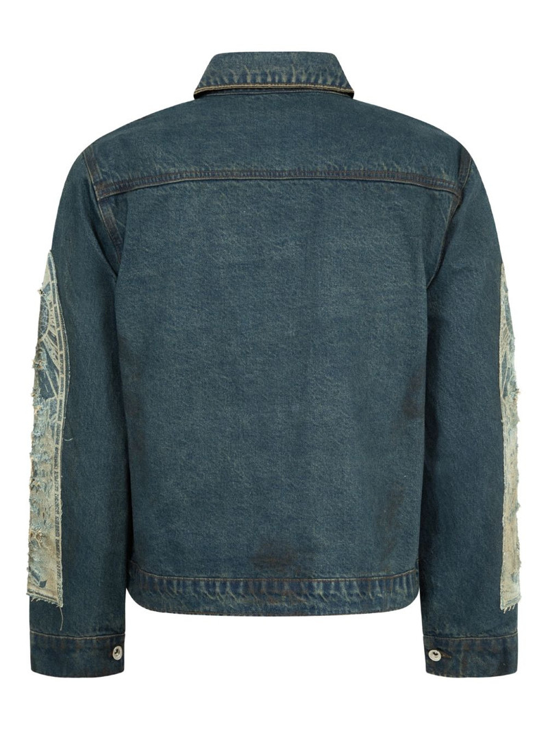 WHO DECIDES WAR mechanic ripped trucker jacket outlook