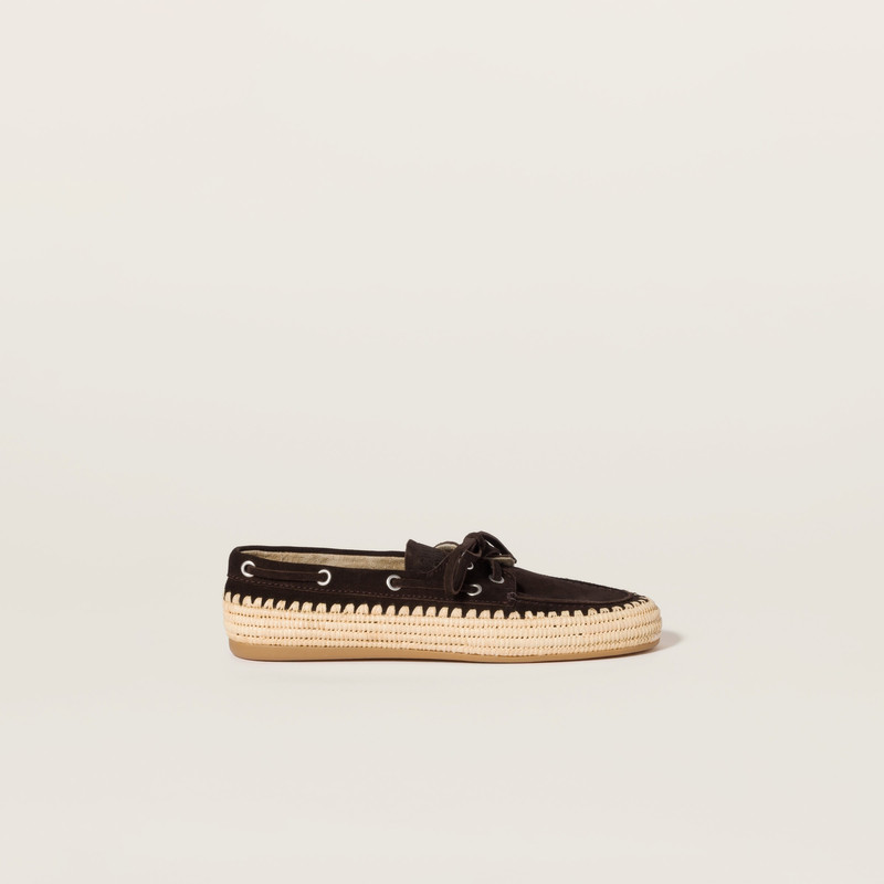 Suede and raffia boat shoes 2
