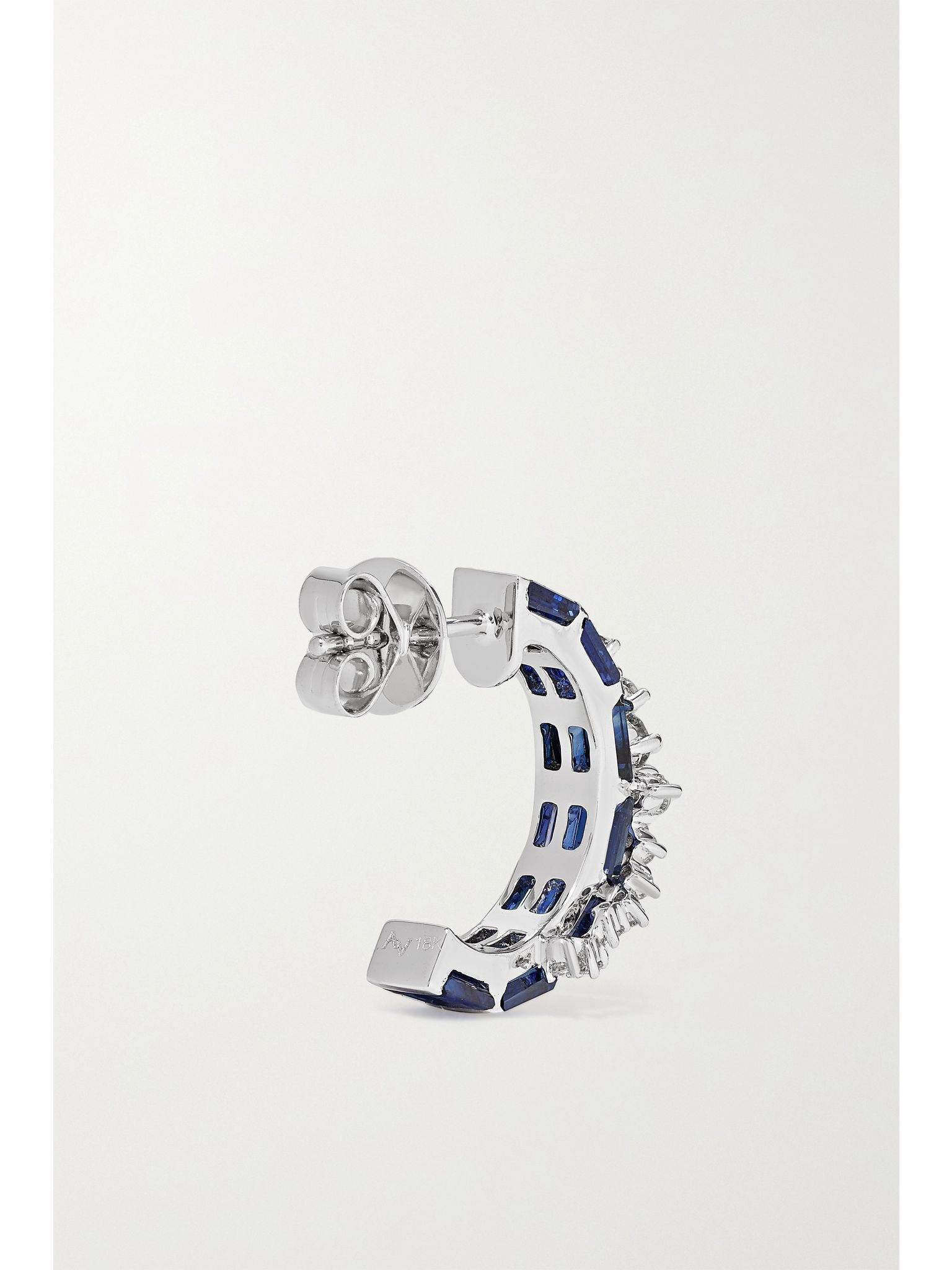 18-karat white gold, sapphire and diamond earrings Gold - 3