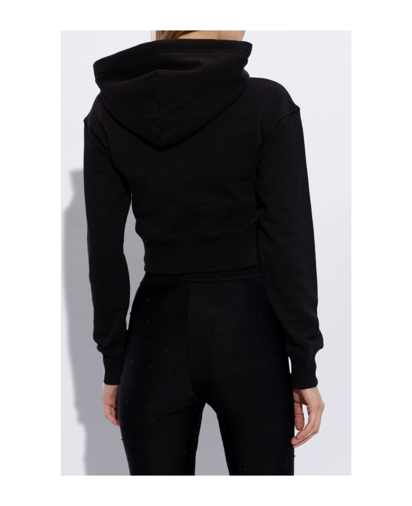 Logo Print Cropped Hoodie - 3