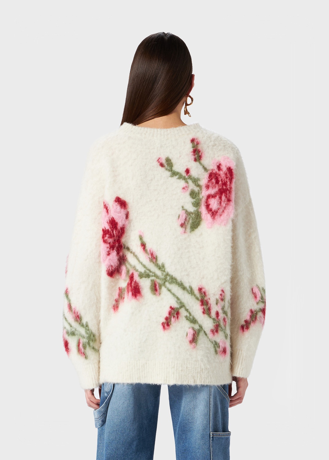 SWEATER WITH JACQUARD ROSE - 4