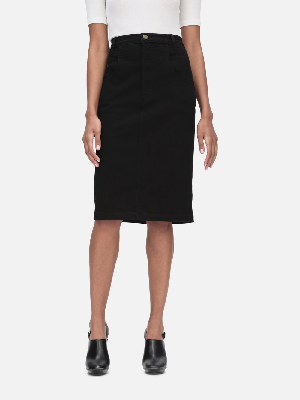 The High Waisted Seamed Skirt in Aster - 2