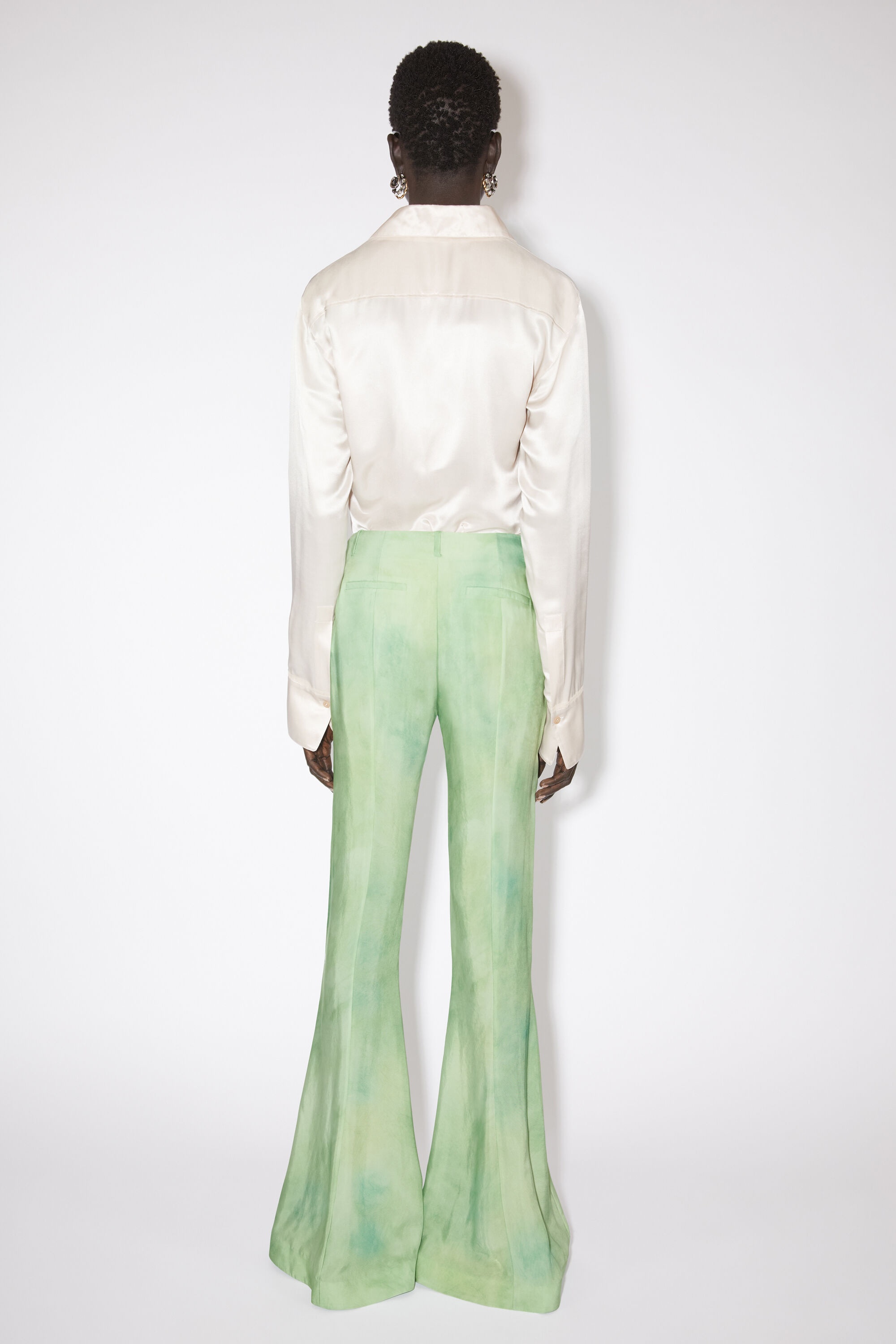 Fitted flared trousers - Pale Green Multi - 3