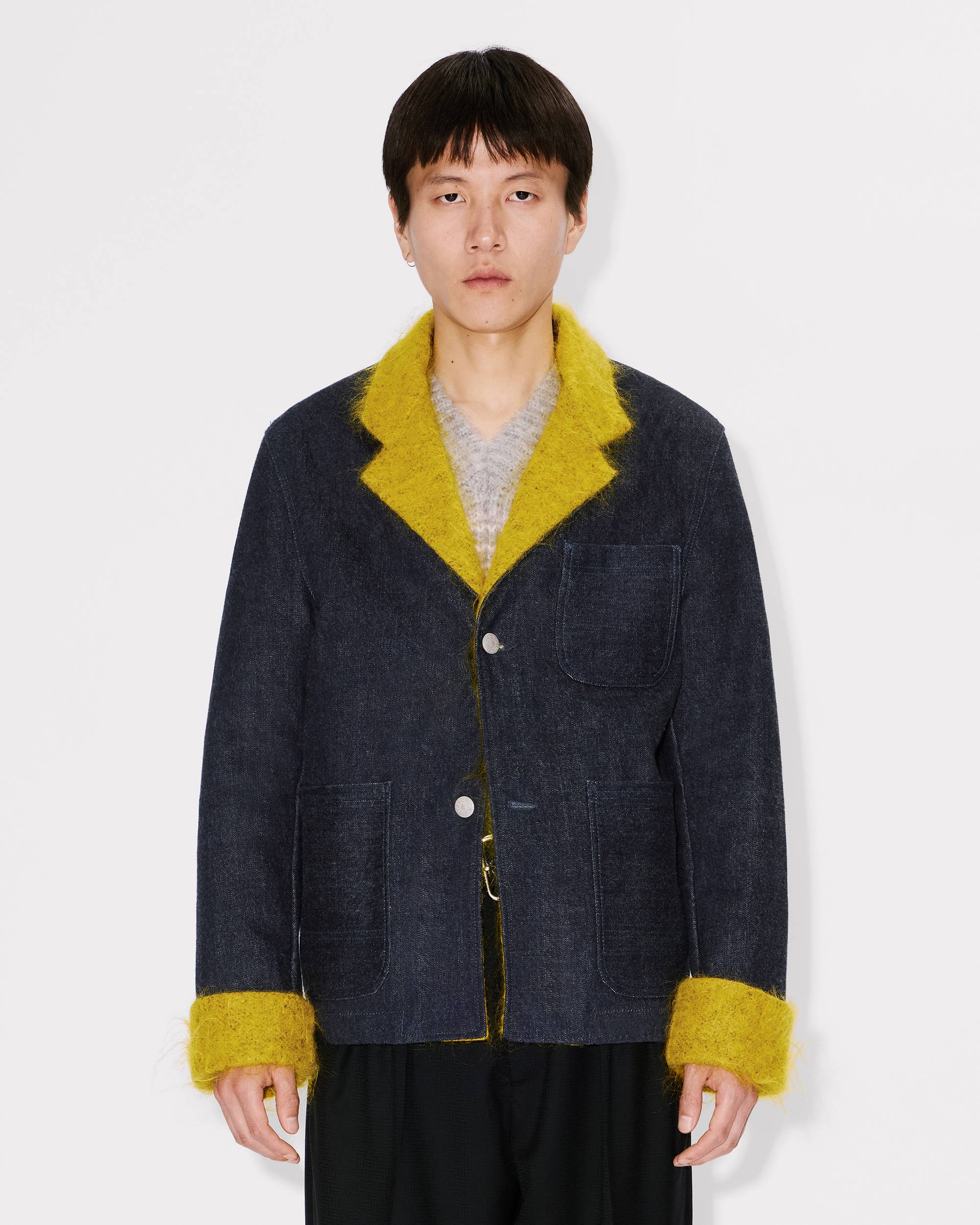Fur tailored jacket in Japanese denim - 4