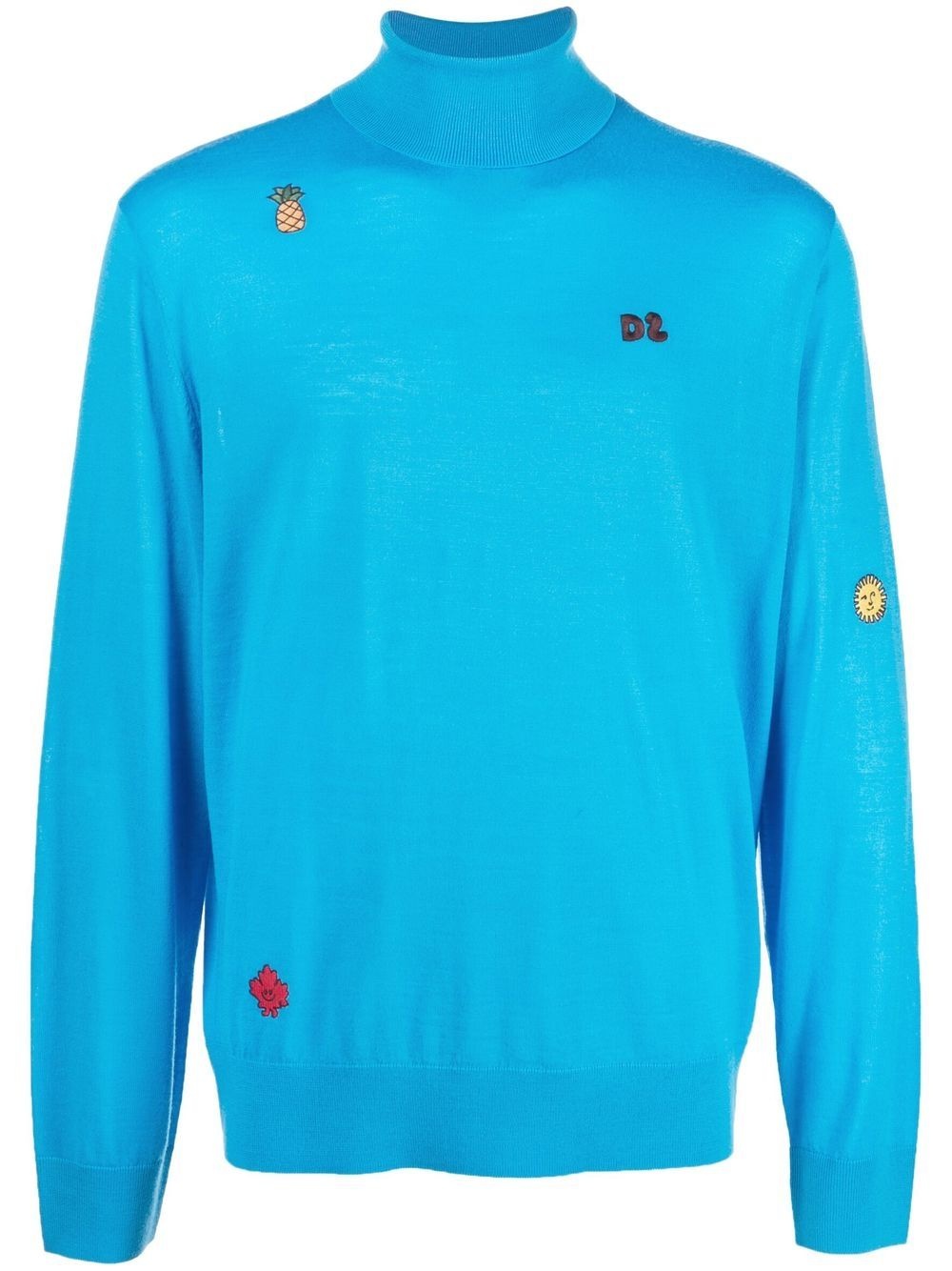 logo-embroidered rollneck jumper - 1