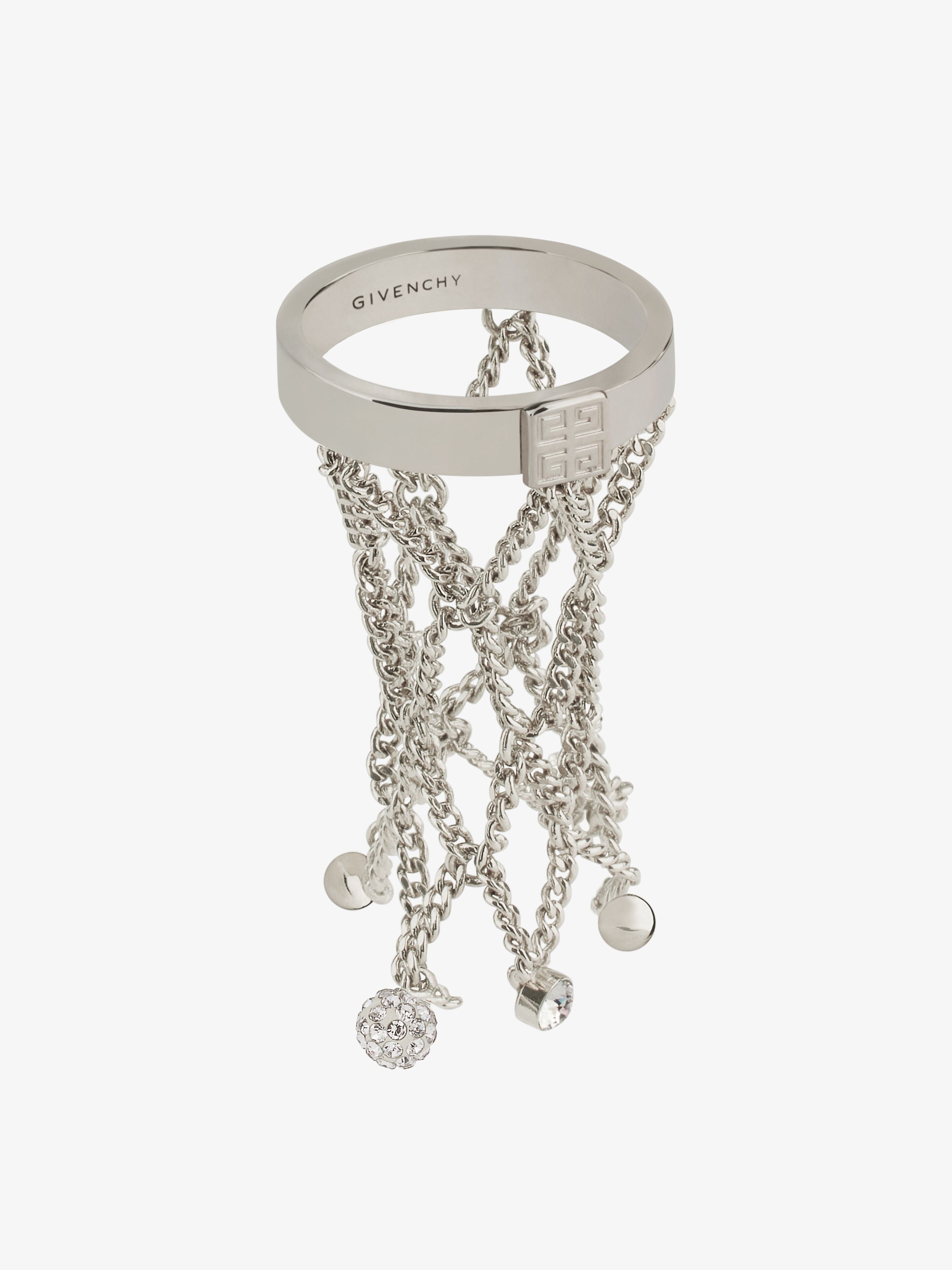 PEARLING RING IN METAL WITH PEARLS AND CRYSTALS - 4
