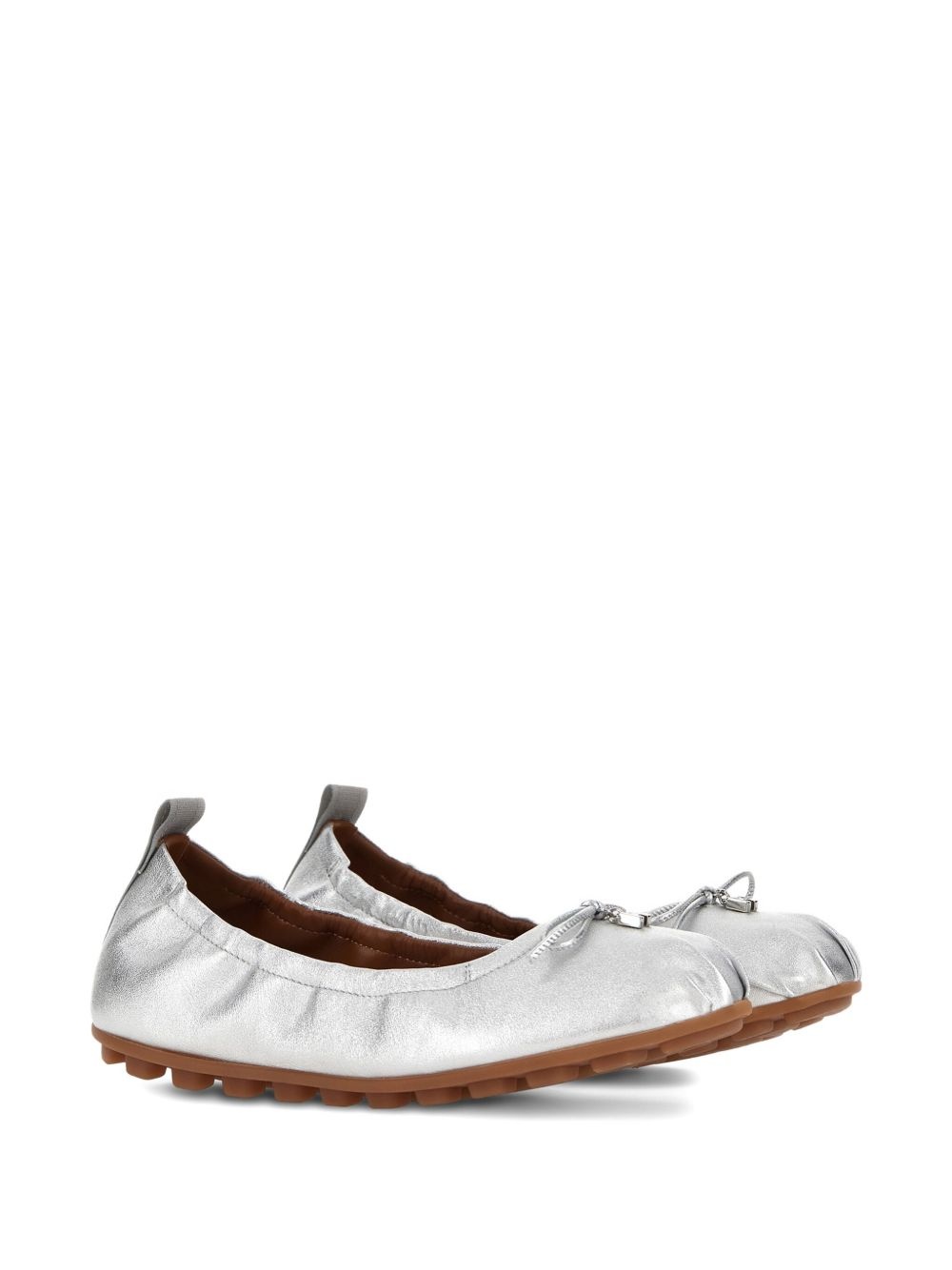 metallic ballerina shoes - 2