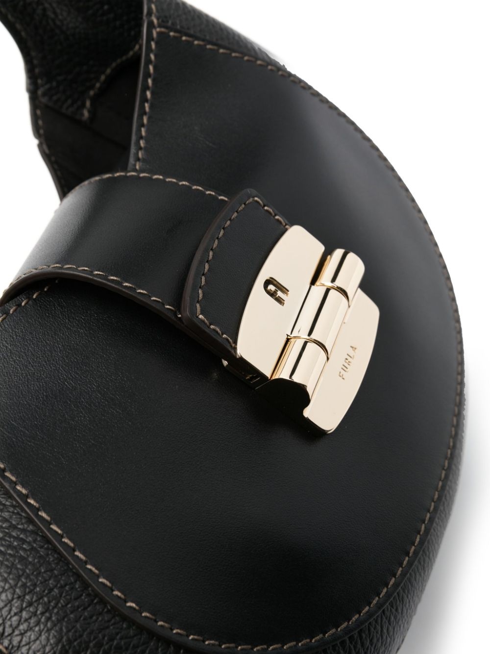 logo-debossed leather shoulder bag - 4