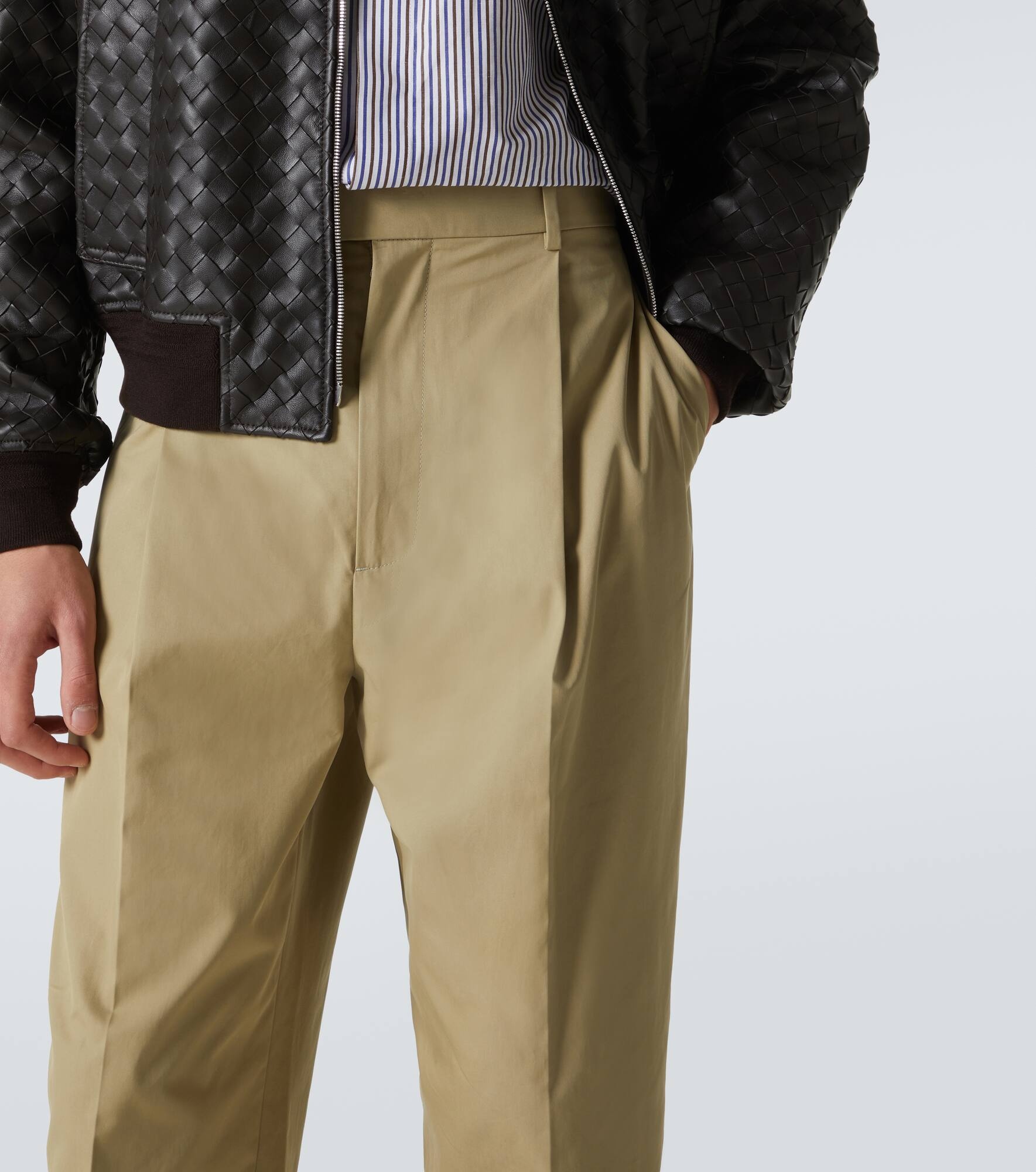 Cotton twill straight pants - 5