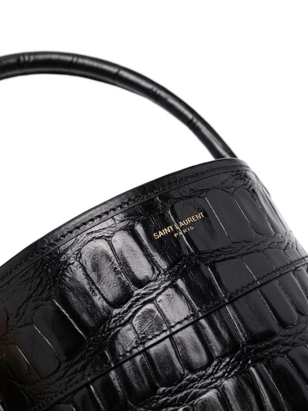 crocodile-effect embossed bucket bag - 5