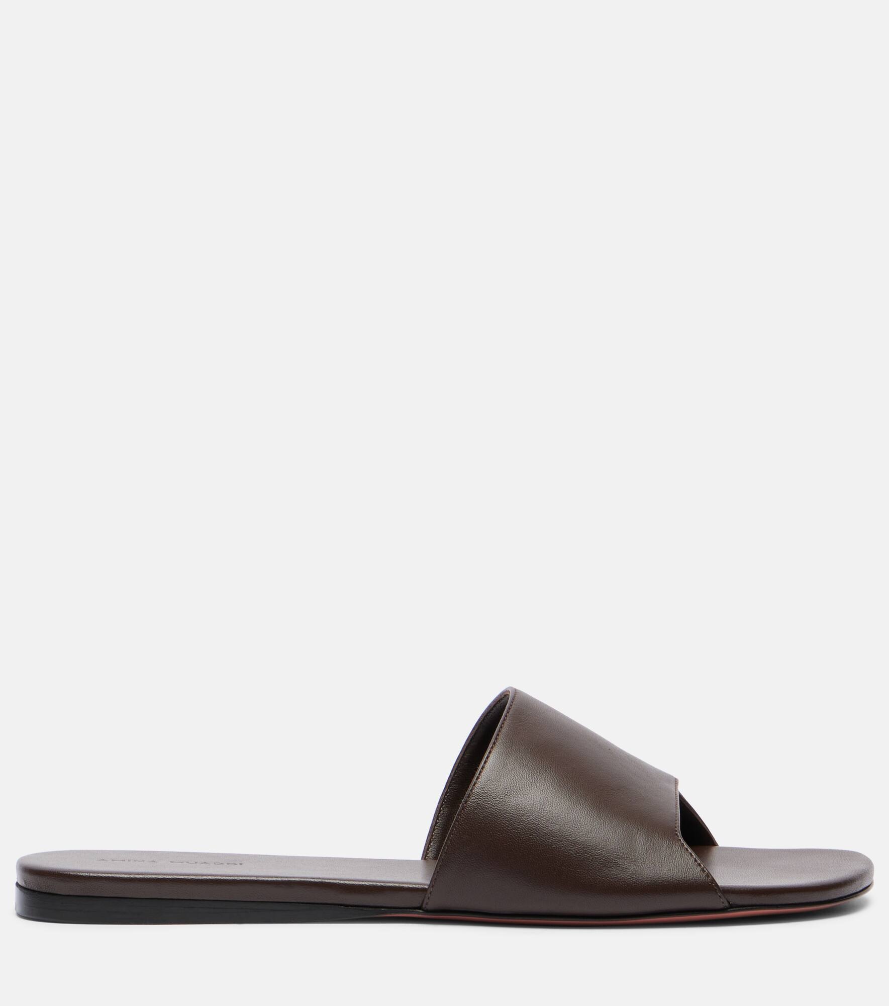 Bianca leather slides - 4