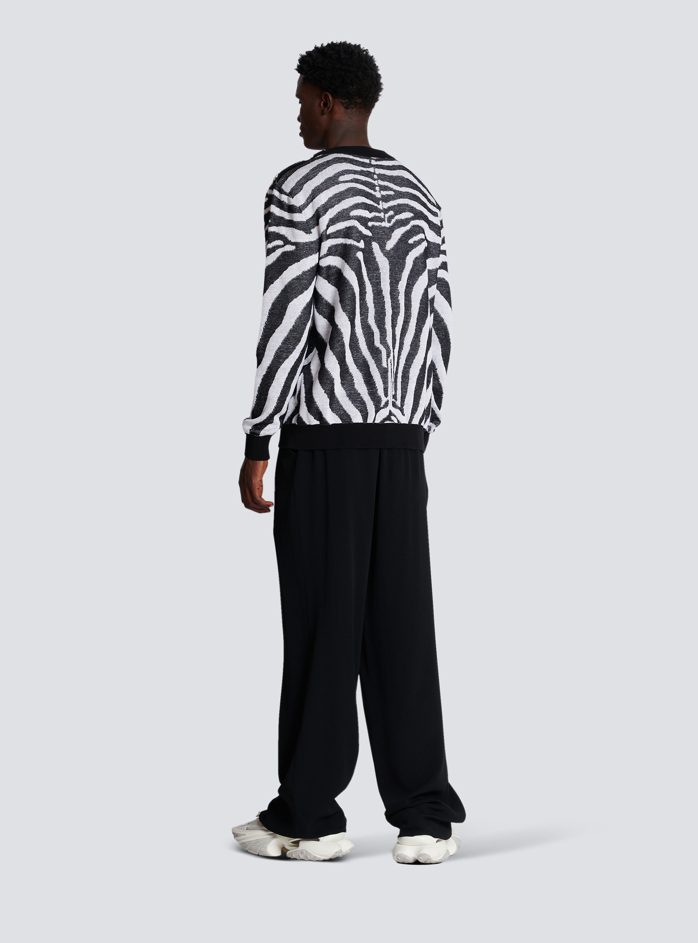 Zebra print linen jumper - 4