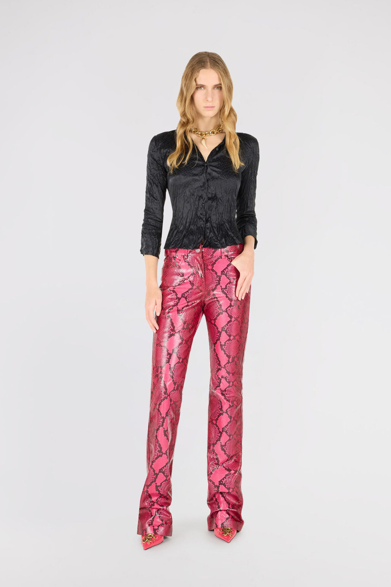 Roberto Cavalli Shiny Python-Print Pants outlook