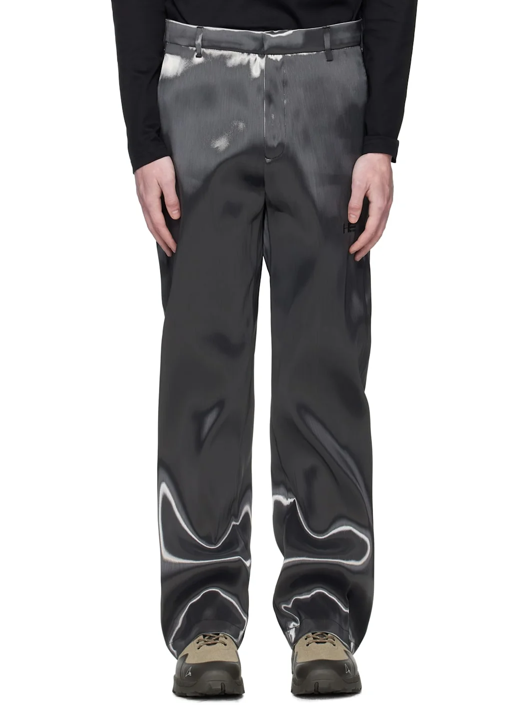 Gray Liquid Metal Trousers - 1