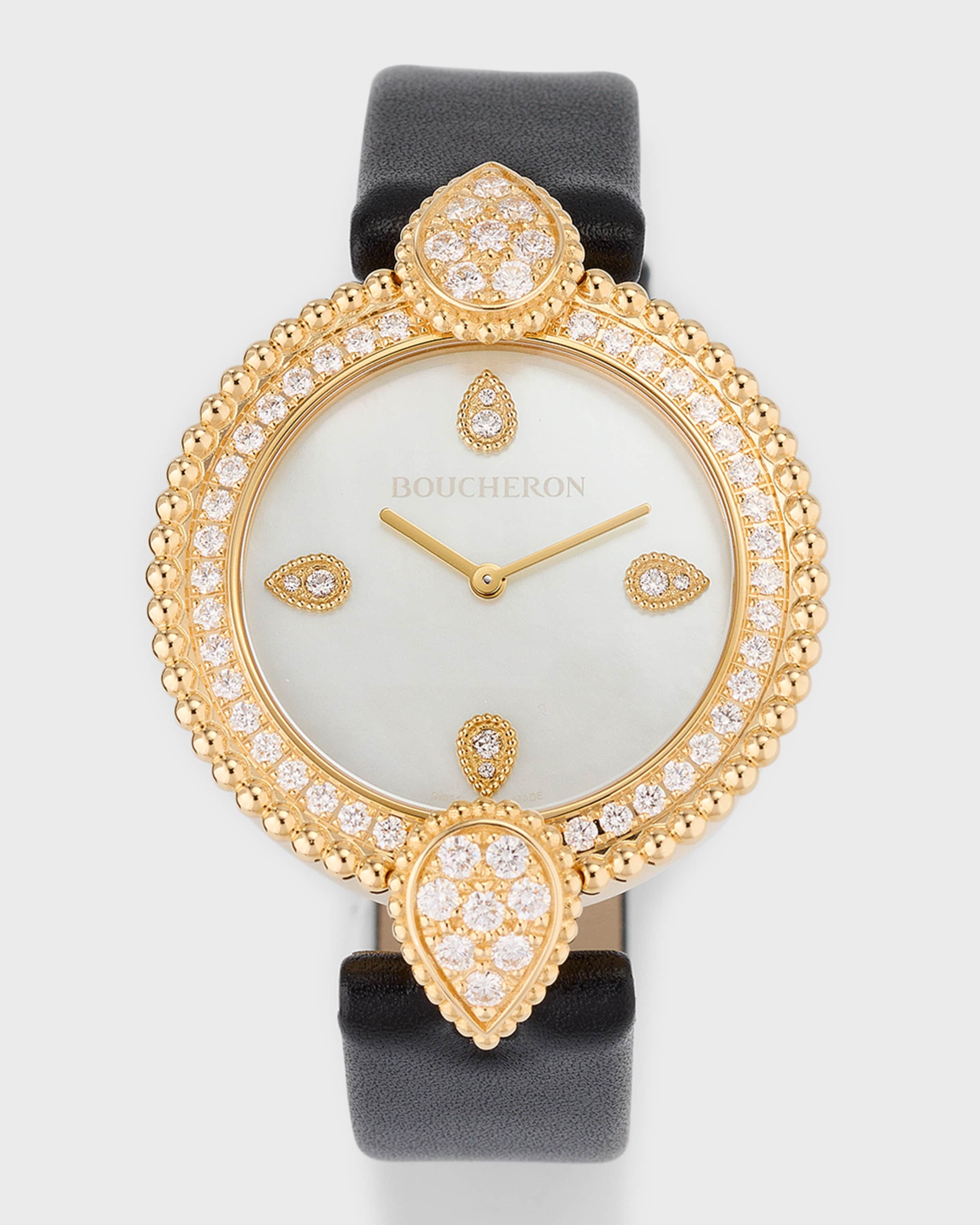 Serpent Boheme 18K Yellow Gold Watch with Diamonds and Mother of Pearl - 1