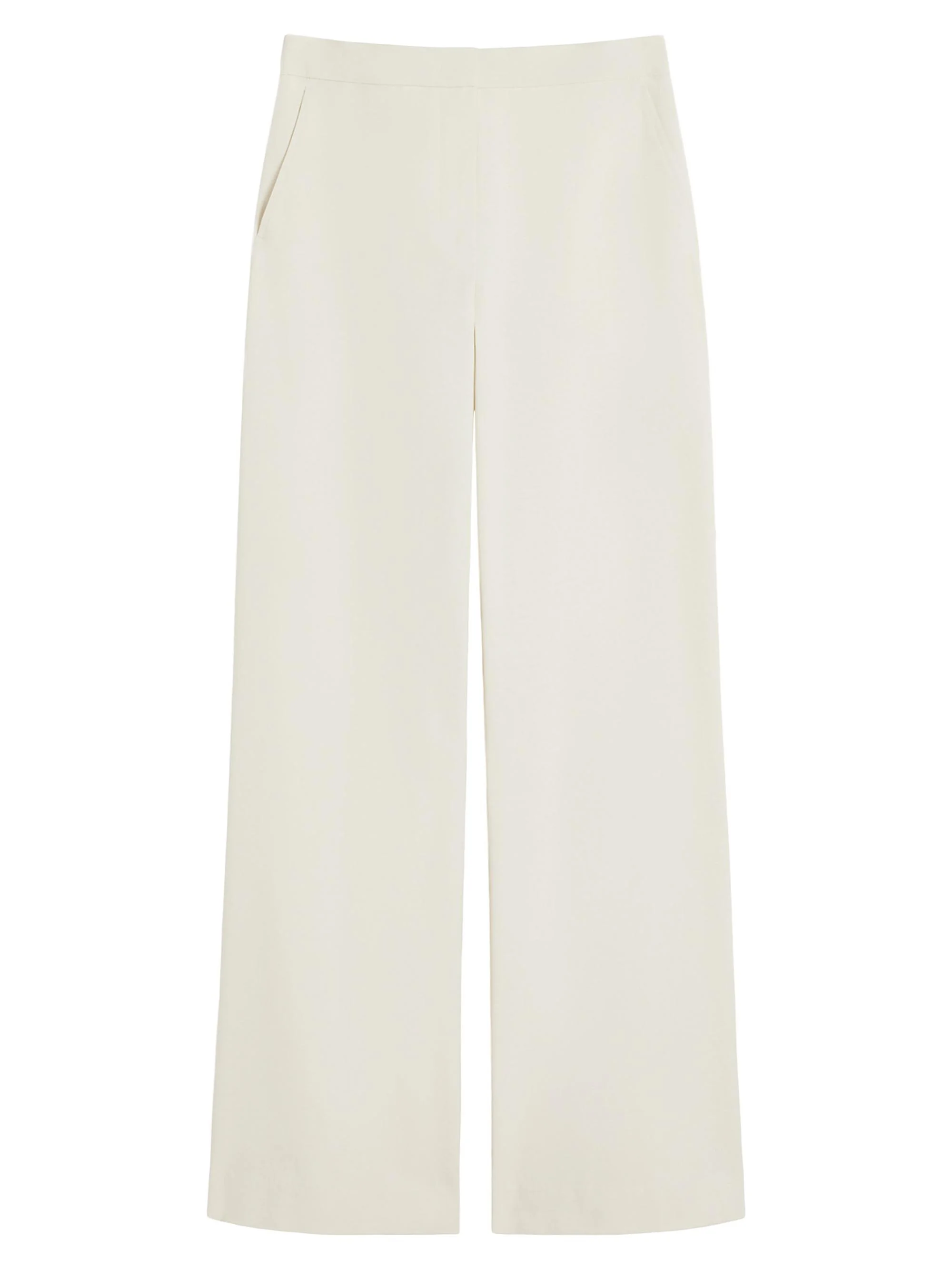Women's Straight Fit Cotton Twill Trousers - Ivory - 1